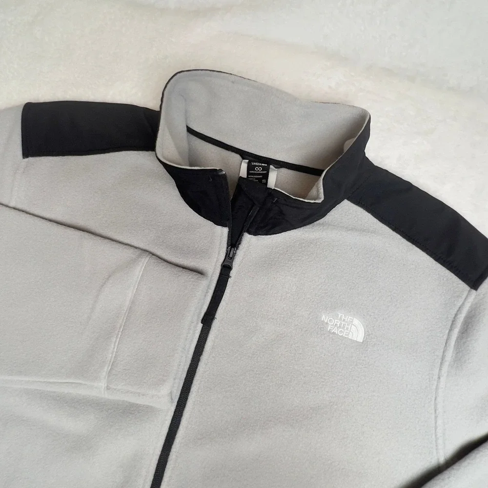 The North Face Fleece Jacket Mens XXL 200 Full-Zip Polartec Grey/Black NWT